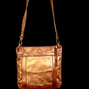 THE SAK - LEATHER BRONZE/GOLD CROSS BODY SHOULDER PURSE